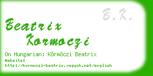 beatrix kormoczi business card