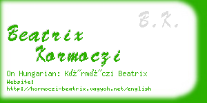beatrix kormoczi business card
